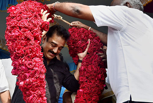 The source further added that Kamal honoured the prolific writer with Rs.100,000 and spoke briefly about his health, among various other things. pti file photo