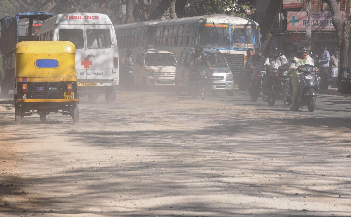 Smoke from vehicles, mixed with street-side dust, can cause serious health problems.
