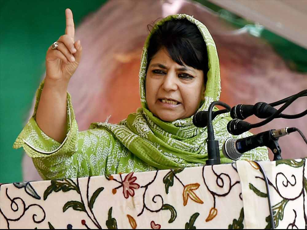 Mehbooba said that the BJP wanted to carry out NIA raids on Mirwaiz Umar Farooq, Syed Ali Shah Geelani and other separatists as well “but my government was against any such move.” (PTI File Photo)