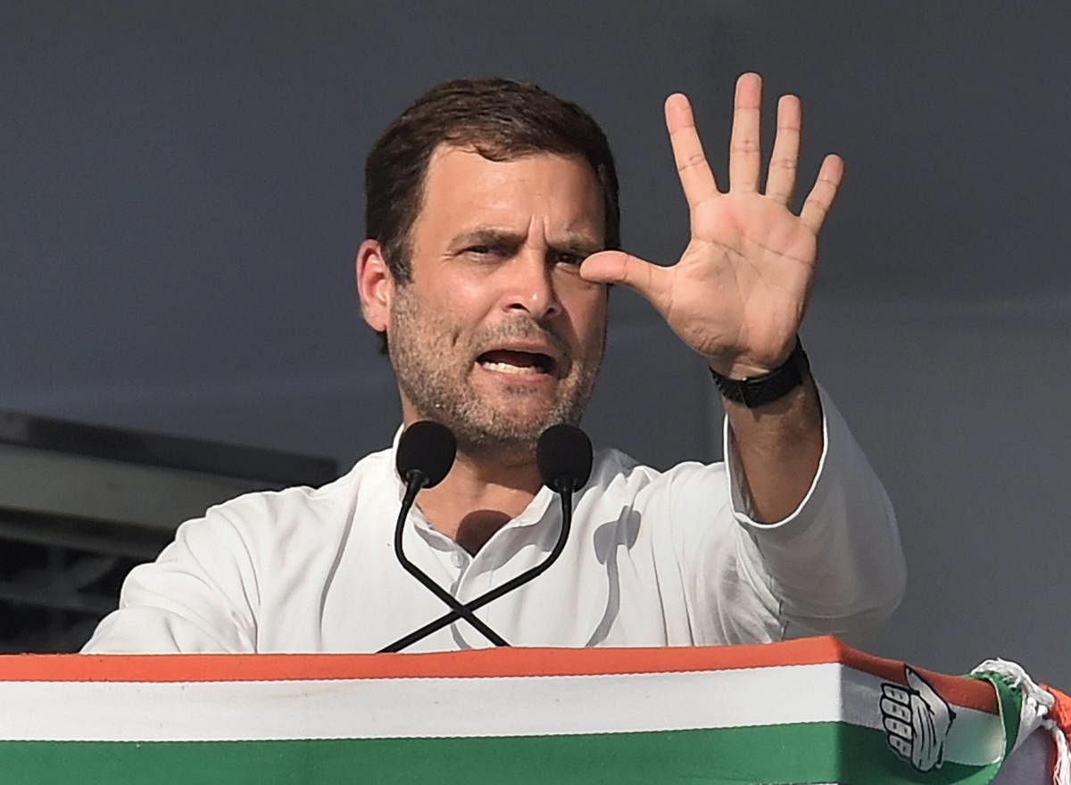 “It (Rajiv Gandhi’s assassination) has two aspects. While one was personal which we have dealt with, the other was the legal course, which has to take its (own) course. Whatever course the legal issue takes, we are happy with it,” Rahul said, addressing a press conference here. (PTI Photo)