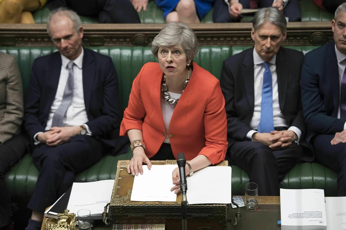 Britain's Prime Minister Theresa May speaks to lawmakers in parliament. (AP/PTI Photo)