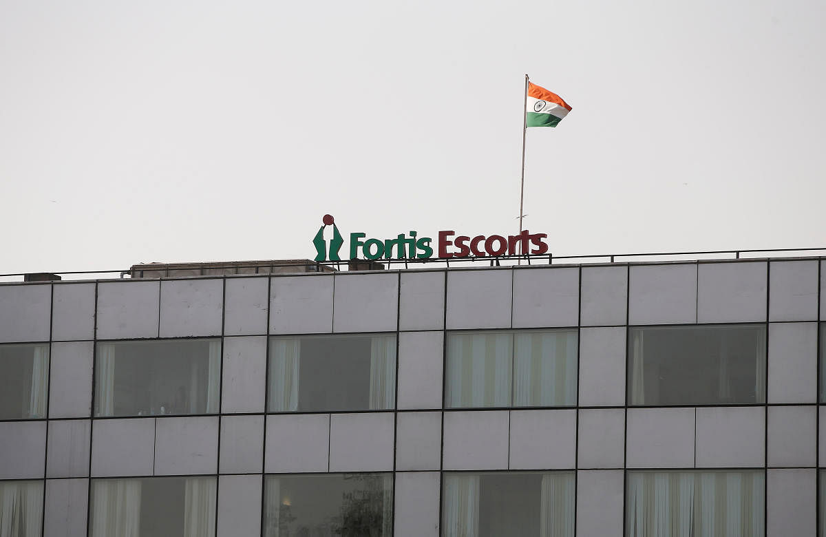 A Fortis hospital building is pictured in New Delhi. REUTERS