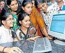 ICSE students check out results on a website in Bangalore on Tuesday. DH Photo