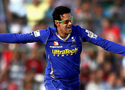 File Photo - Rajasthan Royals' Ajit Chandila during the IPL match. Ajit Chandila and two others have been reportedly arrested for spot-fixing in the Indian Premier League. PTI