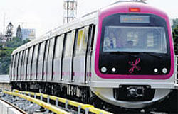 Bangalore Metro train. File photo