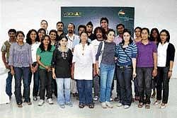 Students pose for camera at BIAL. DH photo