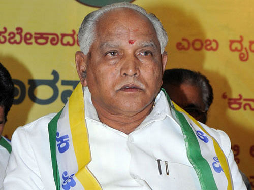 BJP leader and former chief minister B S Yeddyurappa. DH File Photo.