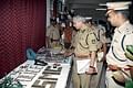 DGP Ajai Kumar Singh inspecting the recovered arms and ammunition, in Shimoga on Monday. DH photo