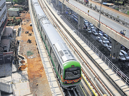 The BMRCL aims to open the much-needed Metro line by 2020 as the project needs minimal land acquisition. File photo.