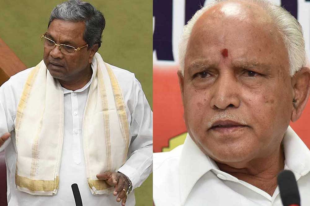 Chief Minister Siddaramaiah and BSY. DH file photo