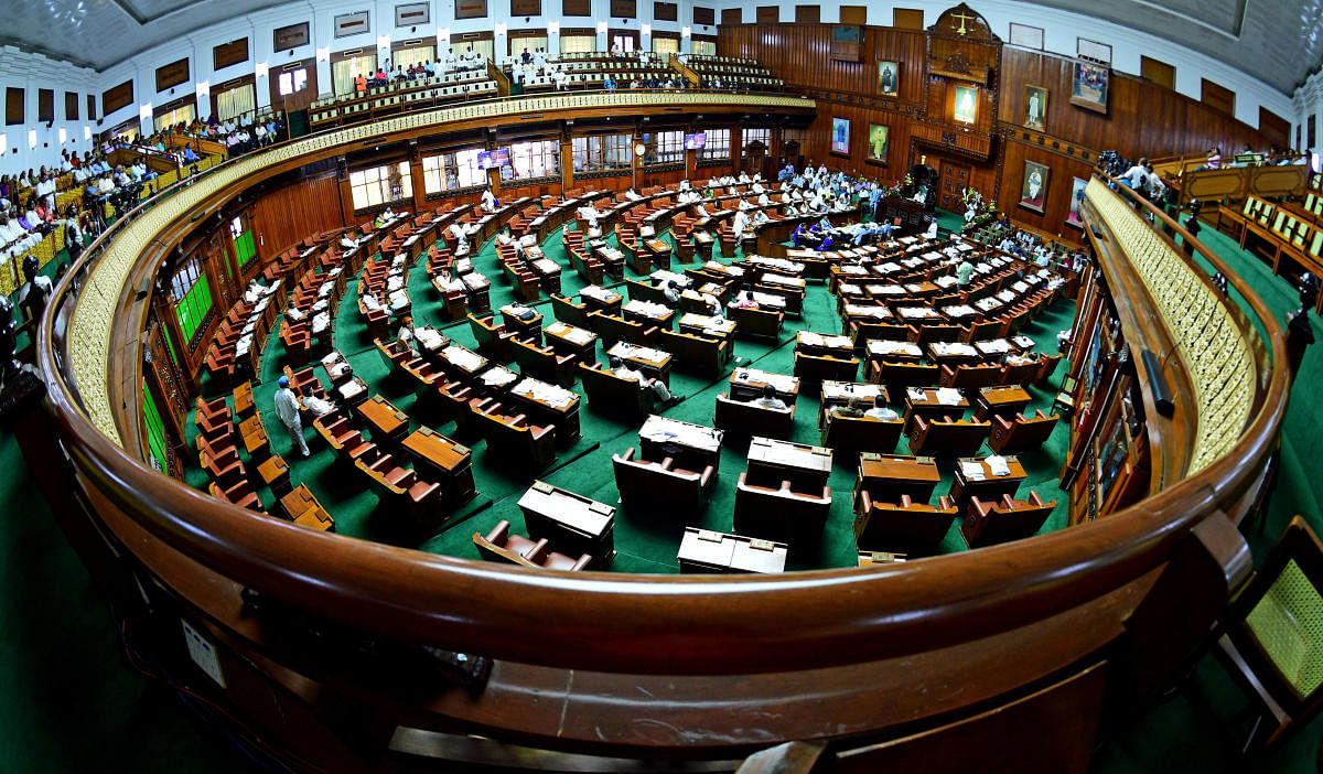 The inside view of Legislative Assembly of Karnataka. (DH Photo)