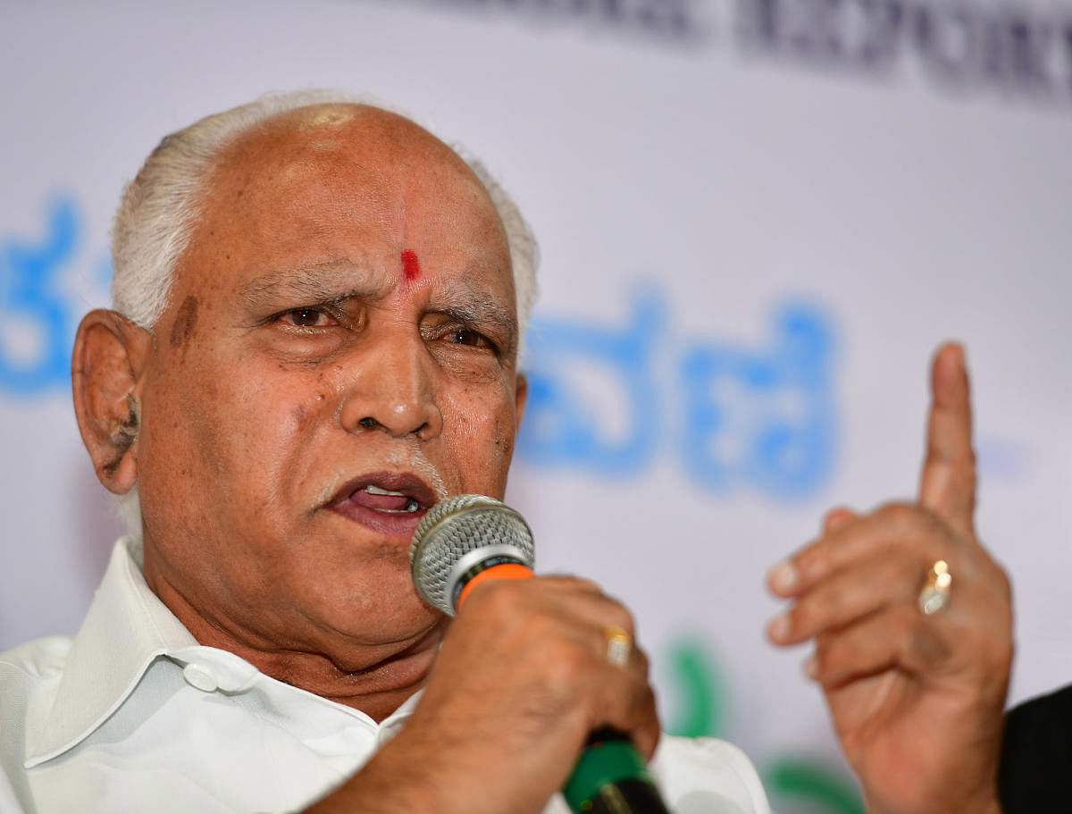 Yeddyurappa said the allegations that the Bharatiya Janata Party (BJP) was trying to poach Congress MLAs were "far from the truth". DH File Photo 