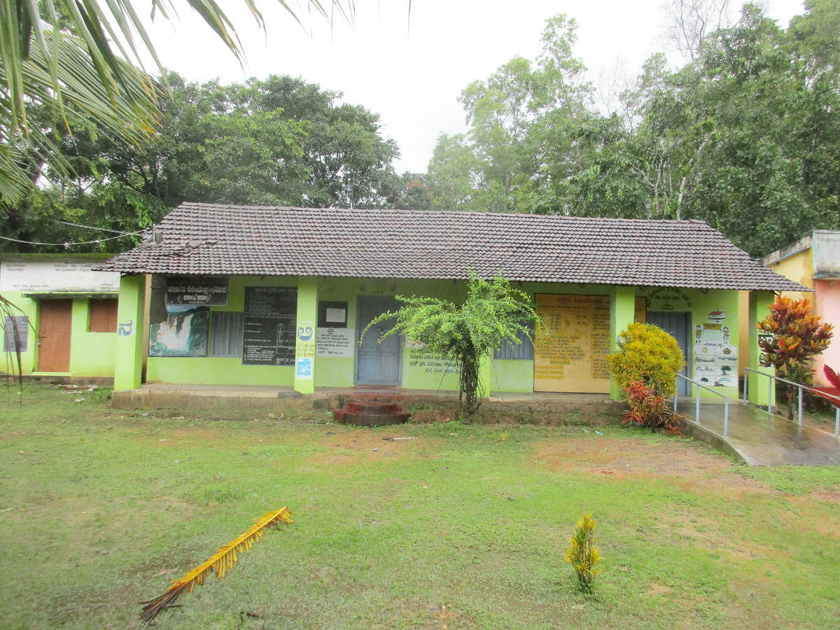 A view of lower primary school at Aralikoppa in N R Pura taluk that was closed down due to zero enrolment. 