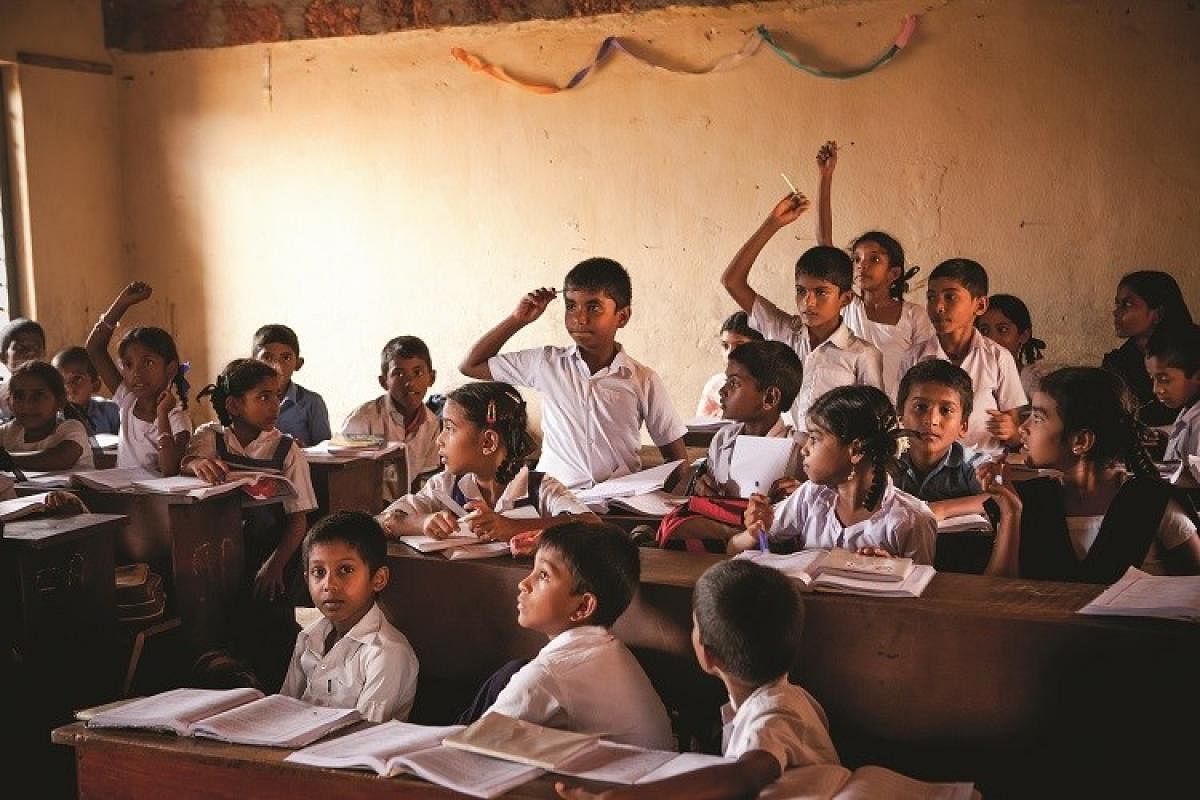 A government school classroom. DH File Photo