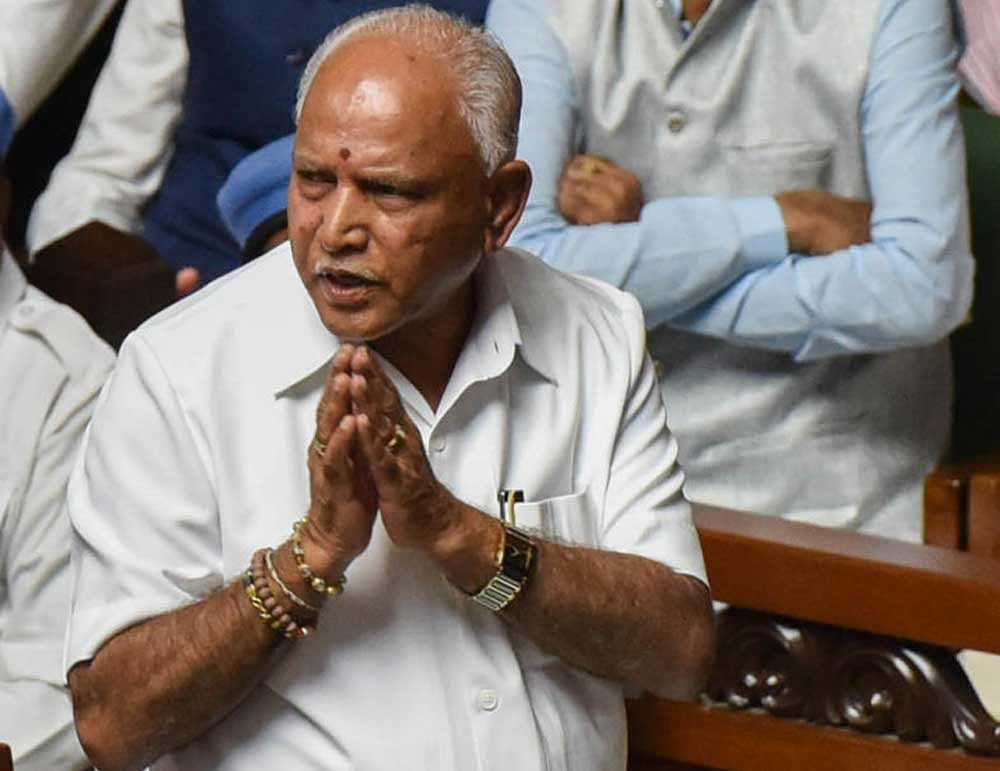 Pensive B S Yeddyurappa seen just before the vote of confidence following Assembly polls in May. He chose to step down as chief minister before the floor test. (DH file photo)