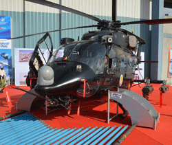 The Rudra chopper which will be handed over to the Indian Air Force by HAL during Aero India -2013, at Yelahanka Air Base near Bangalore on Thursday. DH photo