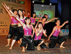 Japanese artistes perform to a popular Hindi number at Japan Habba organised in  Bangalore on Sunday. DH Photo