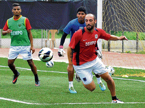tough test awaits: Dempo's Billy Mehmet at a training session on Tuesday. dh photo/ srikanta sharma r