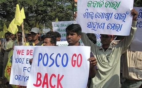 File photo of a protest against Posco. PTI