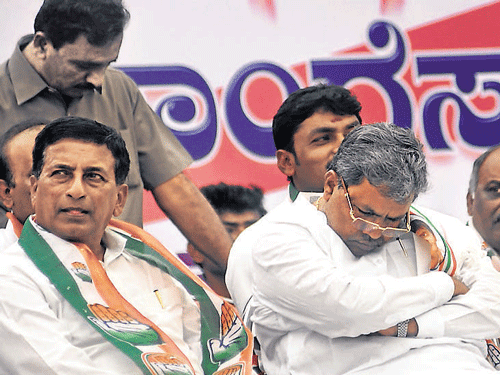Chief Minister Siddaramaiah at a campaigning for  Congress candidate from Bangalore North constituency  C Narayanaswamy in Bangalore on Tuesday. DH photo