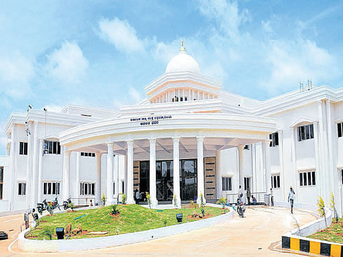 The administrative block of the Karnataka State Open  University in Mysuru. DH File PHOTO