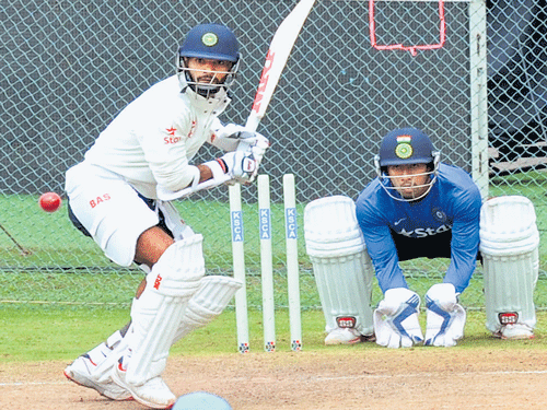 in a spot Shikhar Dhawan, who bagged a pair in the opening Test, needs to strike form soon. DH photo