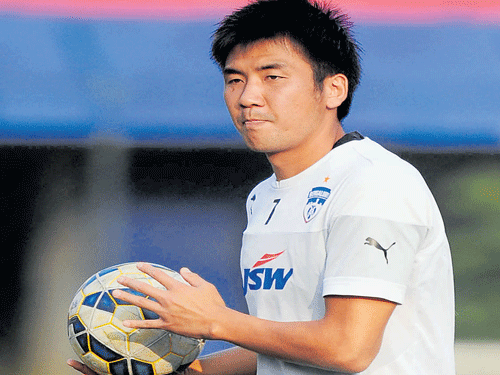 confident BFC's Kim&#8200;Song Yong will be hoping to dish out a strong show when they take on Shillong Lajong at the Sree Kanteerava Stadium today. DH photo/ KISHOR KUMAR bolar