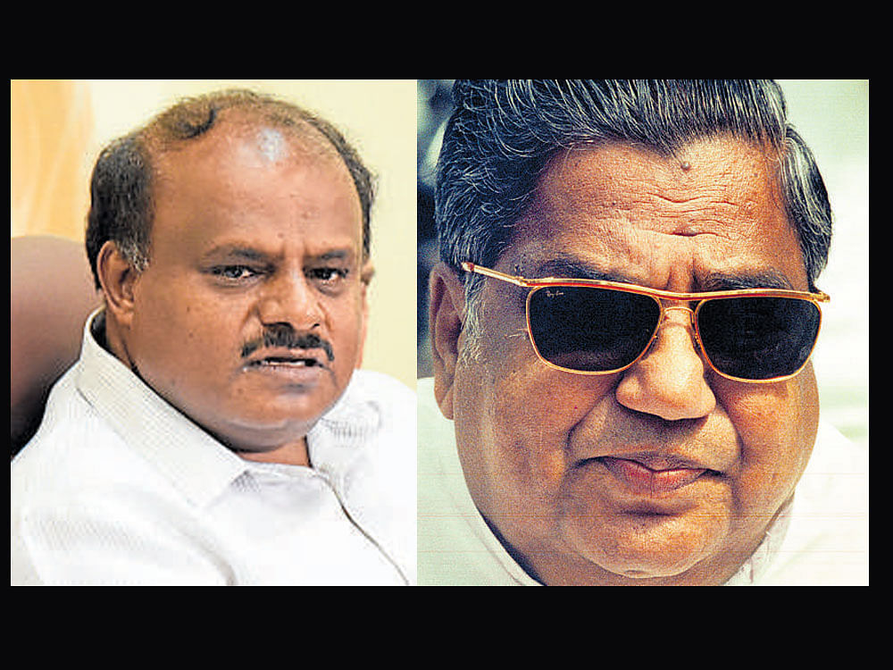 Former chief ministers  H D Kumaraswamy and N Dharam Singh. DH file photo