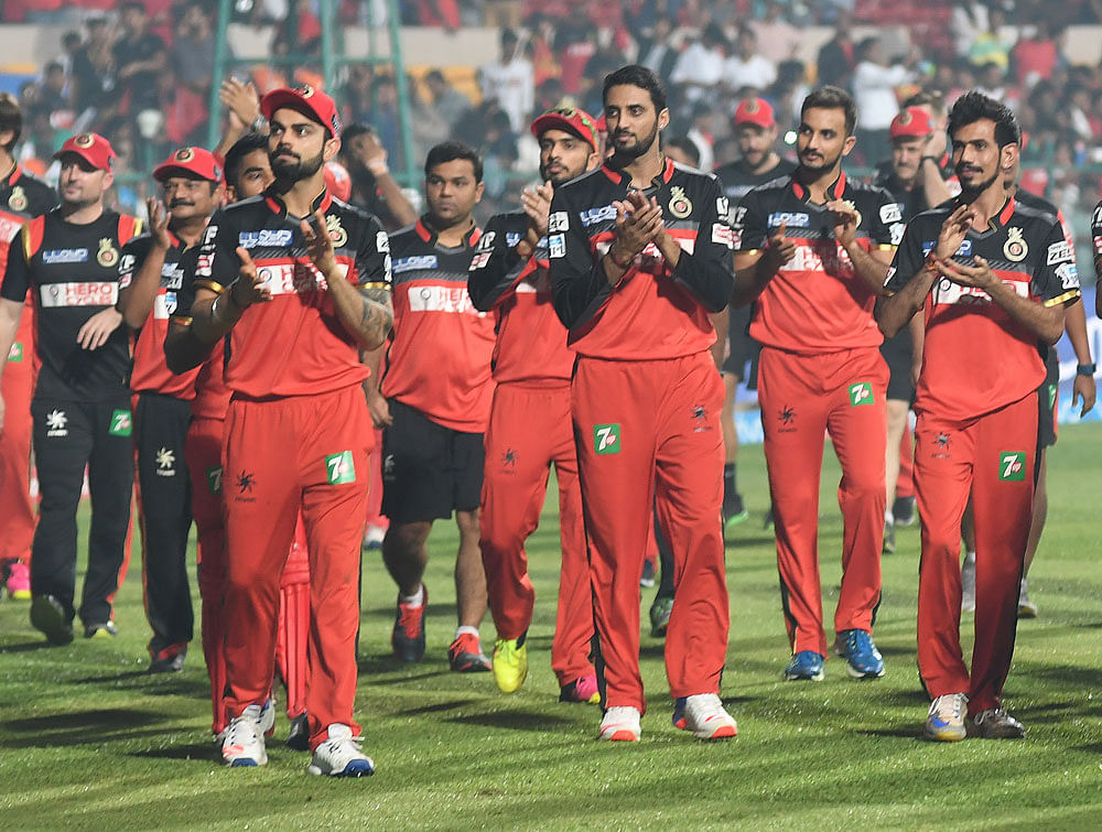 The RCB will face the Delhi Daredevils in their match, after having being removed from the contenders with just 2 wins. DH File Photo.