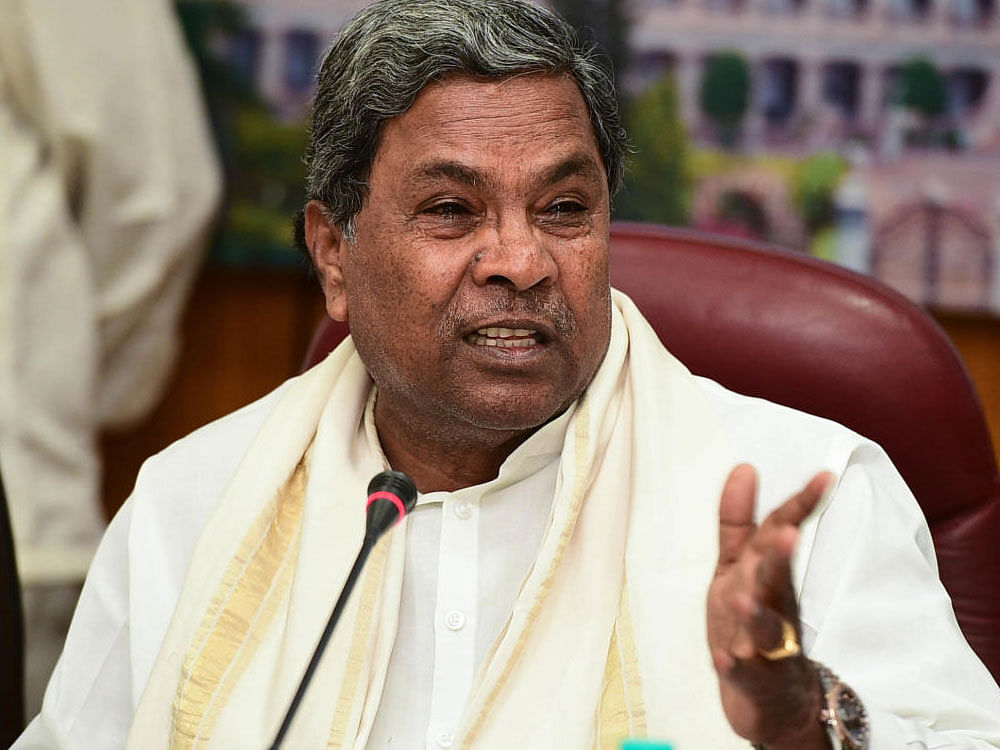 Karnataka Chief Minister Siddaramaiah. DH File Photo