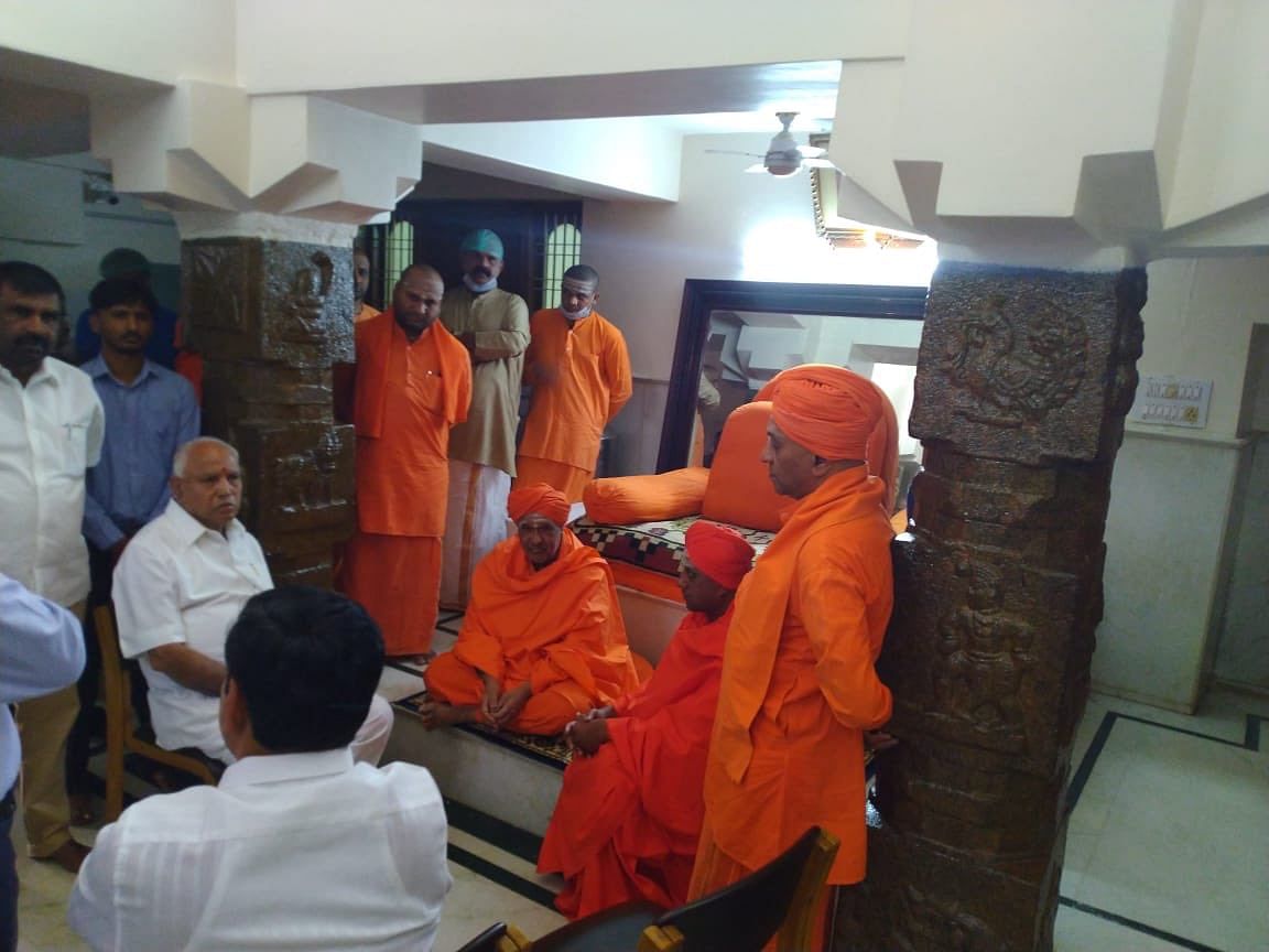 Speaking to reporters after visiting Swami, Yeddyurappa said, “It has been decided not to give him too much medication. He is able to see people who visit him and now it is for him to decide about the medication. The seer is still in the same health condition.”