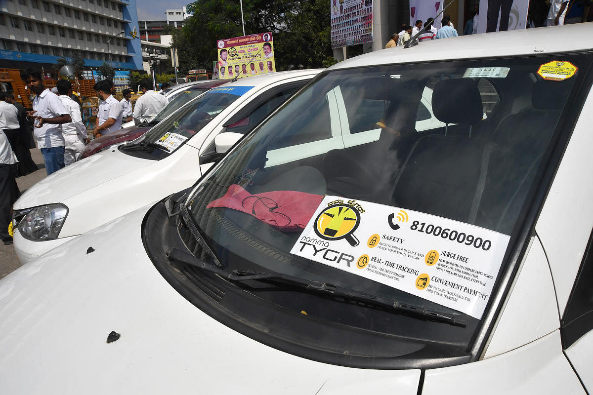 Namma TYGR cabs during their informal launch last year. DH file photo