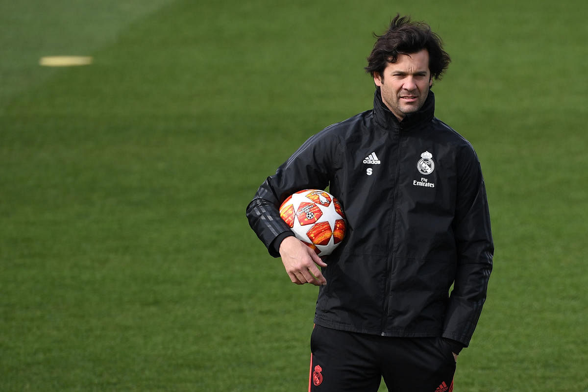 PLENTY OF PROBLEMS: Under pressure Real Madrid coach Santiago Solari will be aiming to get his team back on track against Ajax on Tuesday. AFP 