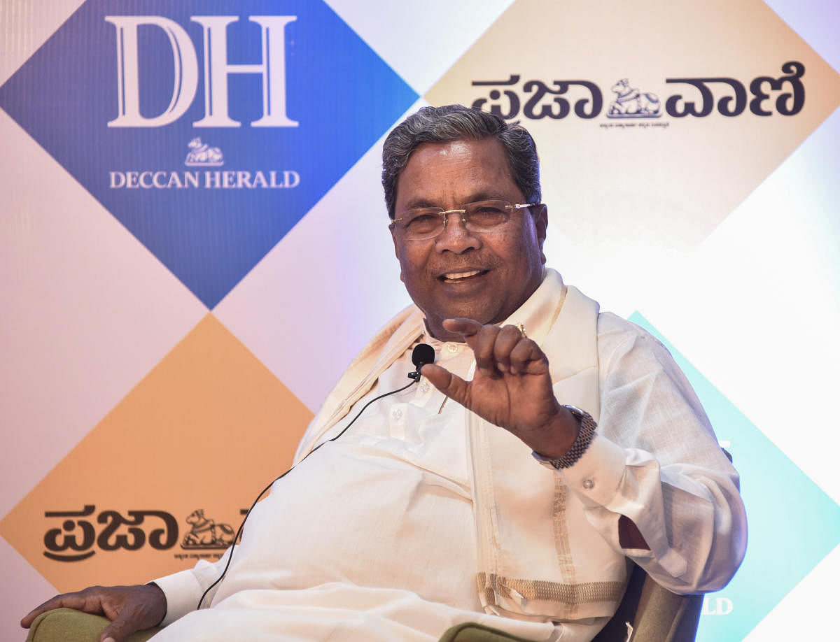 Former chief minister Siddaramaiah at an interaction with DH in Bengaluru on Wednesday.DH Photo/S K Dinesh