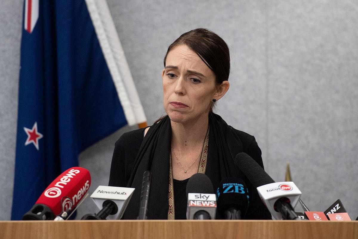 New Zealand Prime Minister Jacinda Ardern speaks to the media during a press conference at the Justice Precinct in Christchurch on March 16, 2019. - A right-wing extremist who filmed himself rampaging through two mosques in the quiet New Zealand city of C