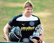 All smiles: Australian all-rounder Shane Watson joined Shane Warnes camp to boost Rajasthan Royals. PTI