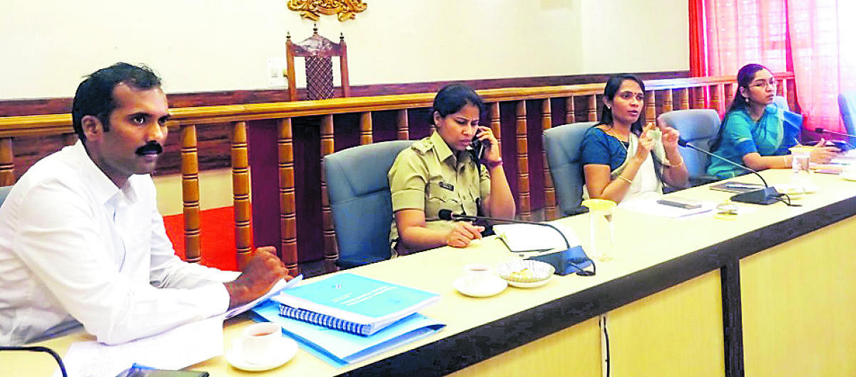 Deputy Commissioner and District Election Officer Annies Kanmani Joy at a meeting in Madikeri on Monday.