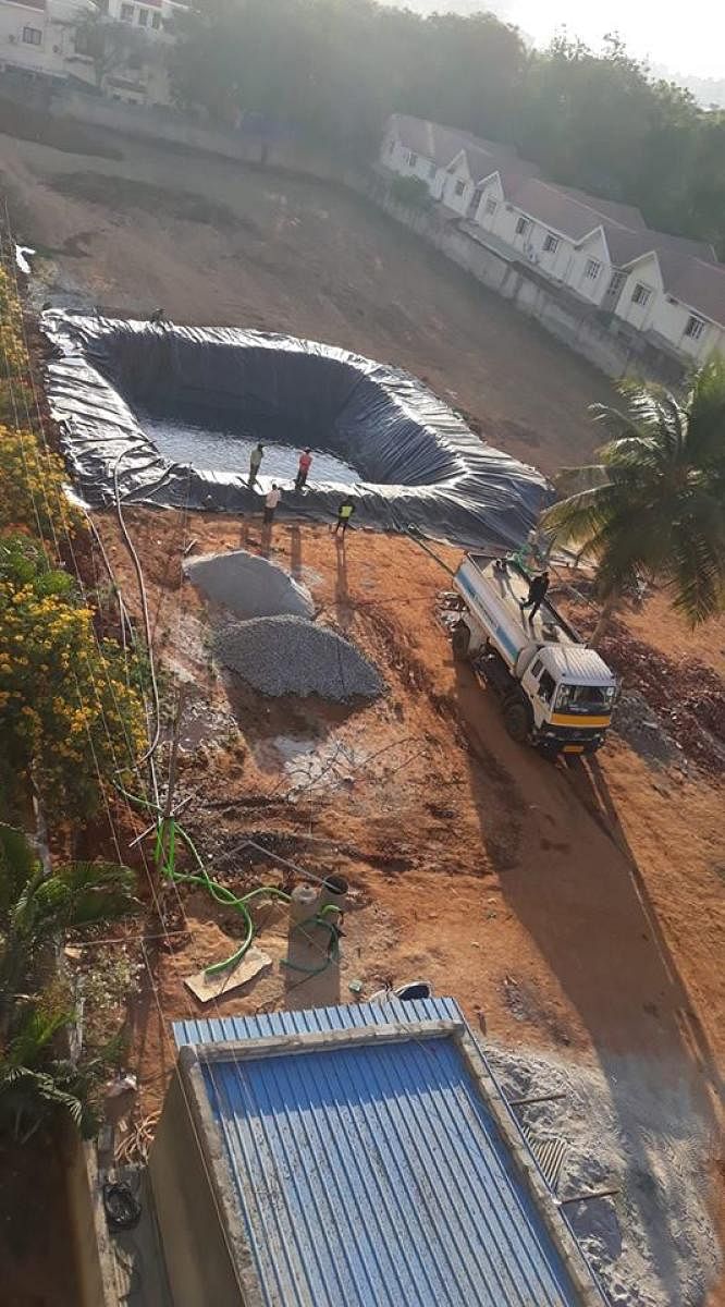 One of the large storage tanks dug up in Ramagondanahalli near Whitefield.