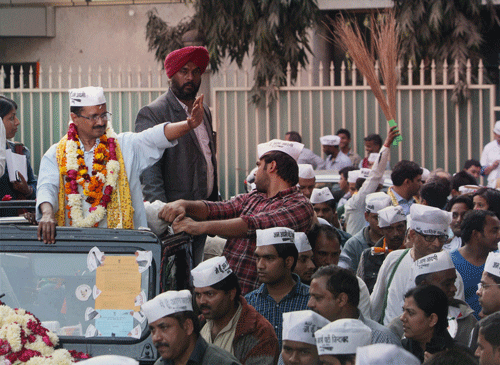 Arvind Kejriwal who defeated three-time Chief Minister and Congress stalwart Sheila Dikshit in the New Delhi constituency. PTI File Image