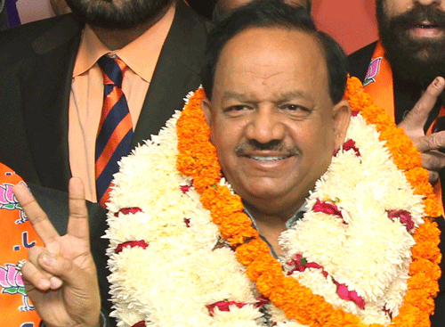 Chief ministerial candidate Harsh Vardhan said the Bharatiya Janata Party would prefer to occupy the opposition benches. PTI File Image