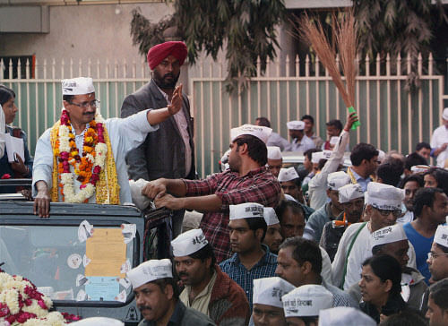 Top Aam Aadmi Party leaders met today to discuss the next course of action. PTI file image