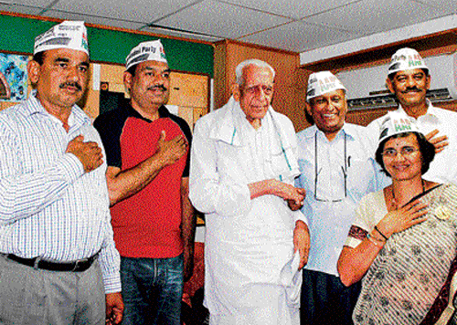AAP is eyeing to make its mark in the country's IT capital through city civic polls.DH File Photo