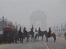 President's body guards rehearse for Republic Day parade on a foggy and chilly Sunday, at India Gate in New Delhi. PTI