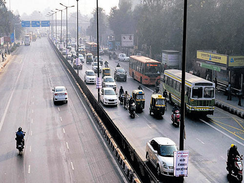Relatively less traffic is seen at ITO as the Odd-Even scheme restricting movement of private cars, is operational in New Delhi on Saturday. PTI