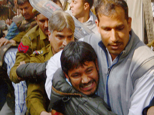 The FIR was registered based on the video clip obtained from the channel's office on February 11.    The FIR said after receiving information from JNU about possible trouble at the event, three constables were sent in civil clothes there. PTI Photo.