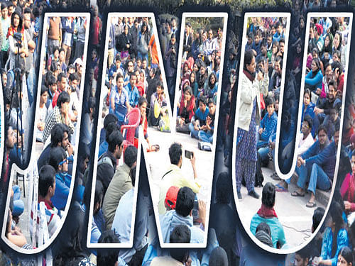 The Delhi Police on Saturday issued lookout circulars for three Jawaharlal Nehru University students allegedly involved in a controversial campus event on February 9. DH illustration