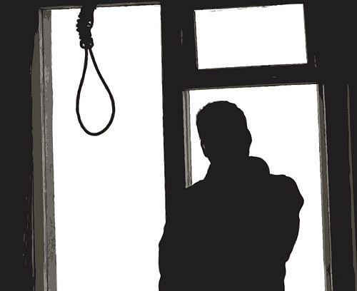 Nirmal Yogi, a Class XII student and a resident of Sawai Madhopur district, last night hanged himself from the fan using a towel, police said. DH illustration for representation