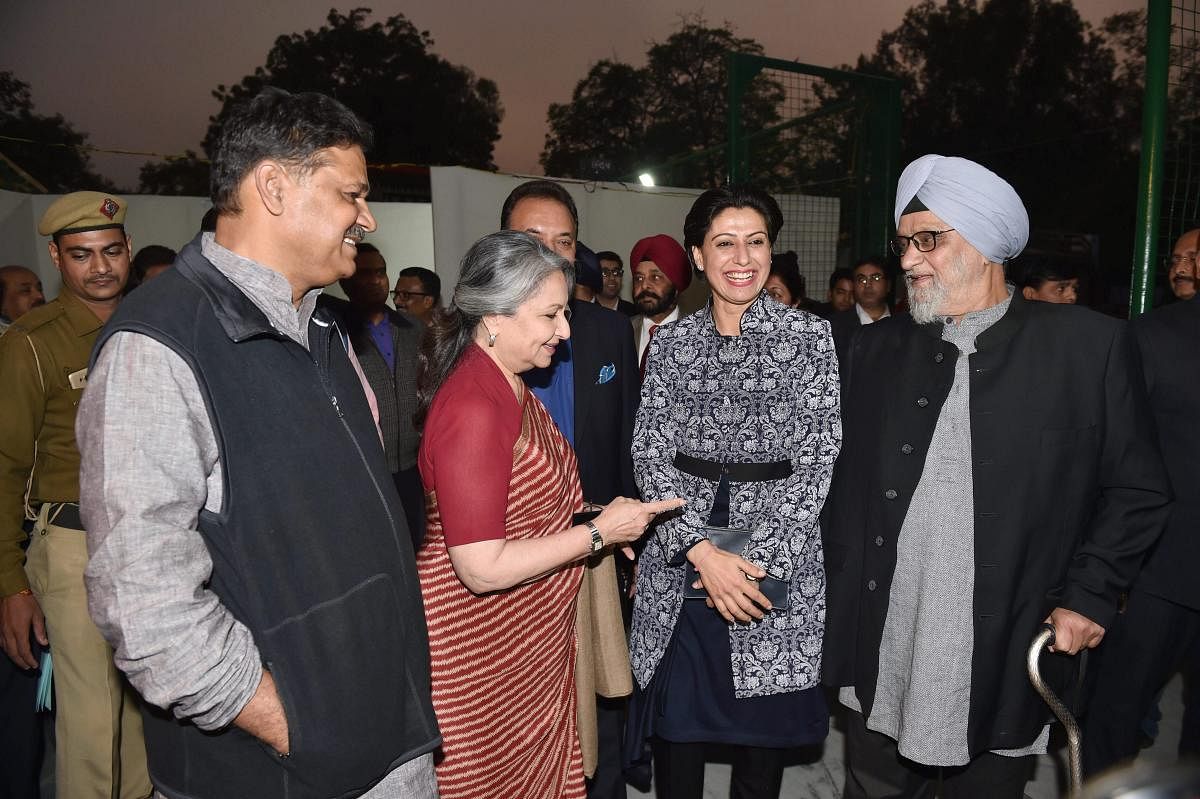 Achievers all Former India captain Bishan Singh Bedi (right) with former India eves' skipper Anjum Chopra and actor Sharmila Tagore at the first DDCA conclave in New Delhi on Wednesday. Bedi and Chopra were among the cricketers honoured by the DDCA. PTI
