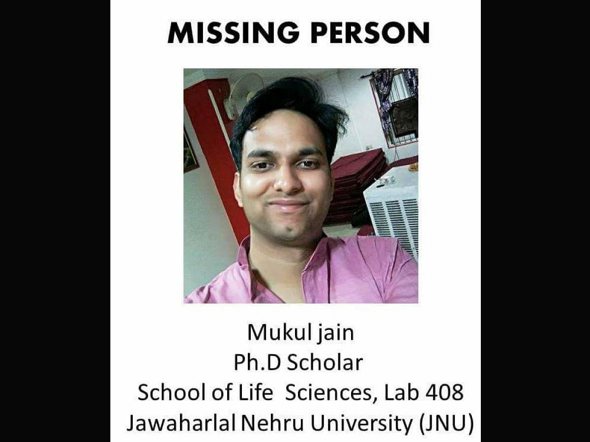 Mukul Jain, enrolled in Life Sciences course, has been missing since January 8, they said. Picture courtesy Twitter