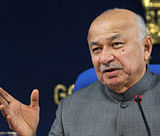 Union Home Minister Sushilkumar Shinde addressing the monthly press conference of his ministry in New Delhi on Monday. PTI Photo by Atul Yadav (PTI